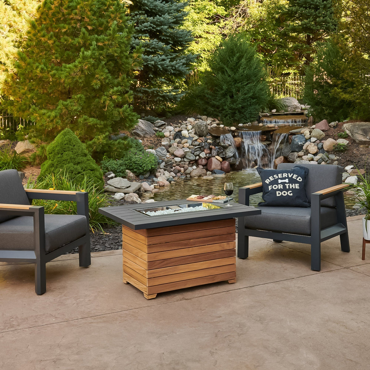 Darien 42-Inch Rectangular Gas Fire Pit Table