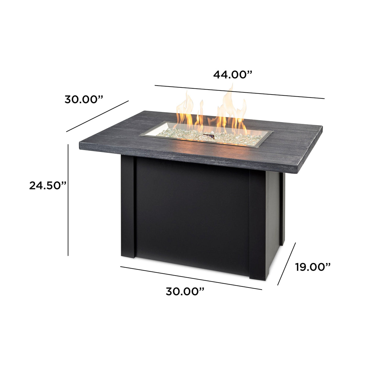 Havenwood 44-Inch Rectangular Gas Fire Pit Table