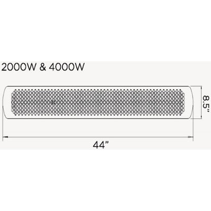 Bromic Tungsten Smart-Heat 44-Inch 4000W Dual Element Electric Heater