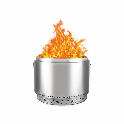 27 Inch Smokeless Fire Pit Stove Bonfire, Wood Burning Fireplaces, Stainless Steel Portable Outdoor Firepit, for Outdoor Patio Camping