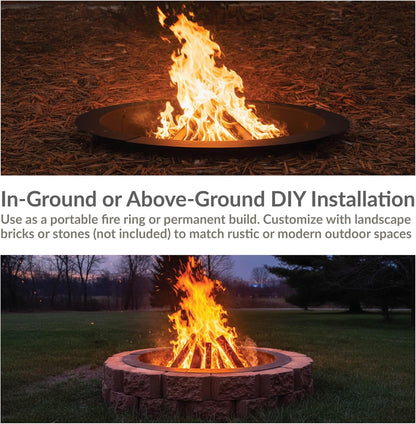 Sunnydaze Heavy Duty Steel Fire Pit Ring Insert, 42" Outer / 36" Inner Dia