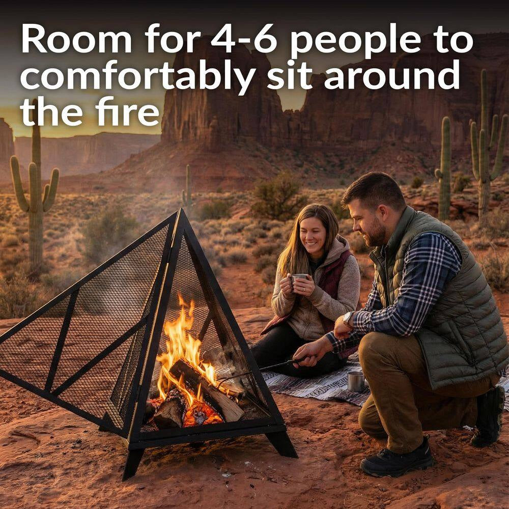 Majestic Pyramid Steel Mesh Wood Burning Fire Bowl Pit