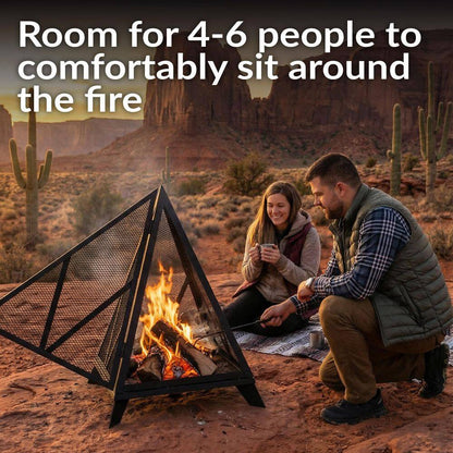 Majestic Pyramid Steel Mesh Wood Burning Fire Bowl Pit