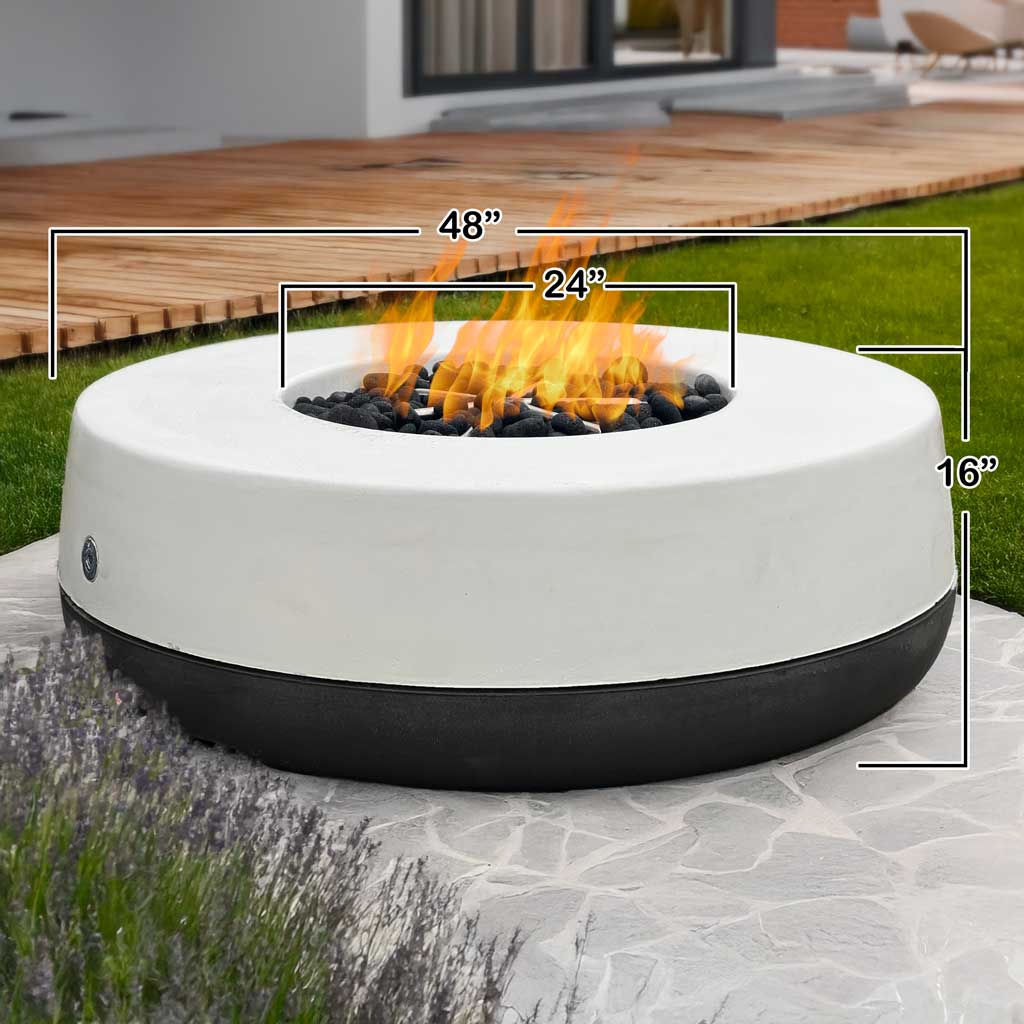 Tumbler - 48" Concrete Firepit (Natural Gas and Propane)
