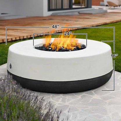 Tumbler - 48" Concrete Firepit (Natural Gas and Propane)
