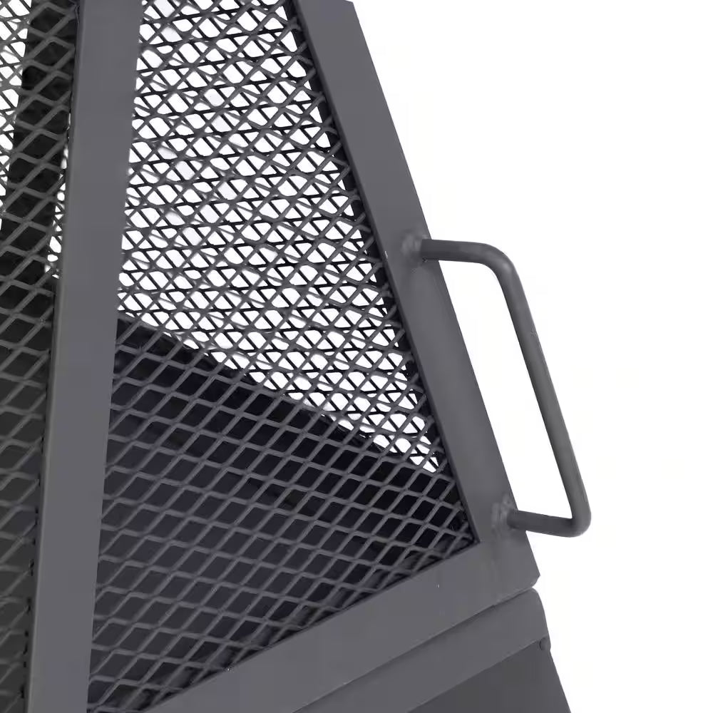 Majestic Pyramid Steel Mesh Wood Burning Fire Bowl Pit