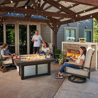 Denali Brew Rectangular Gas Fire Pit Table