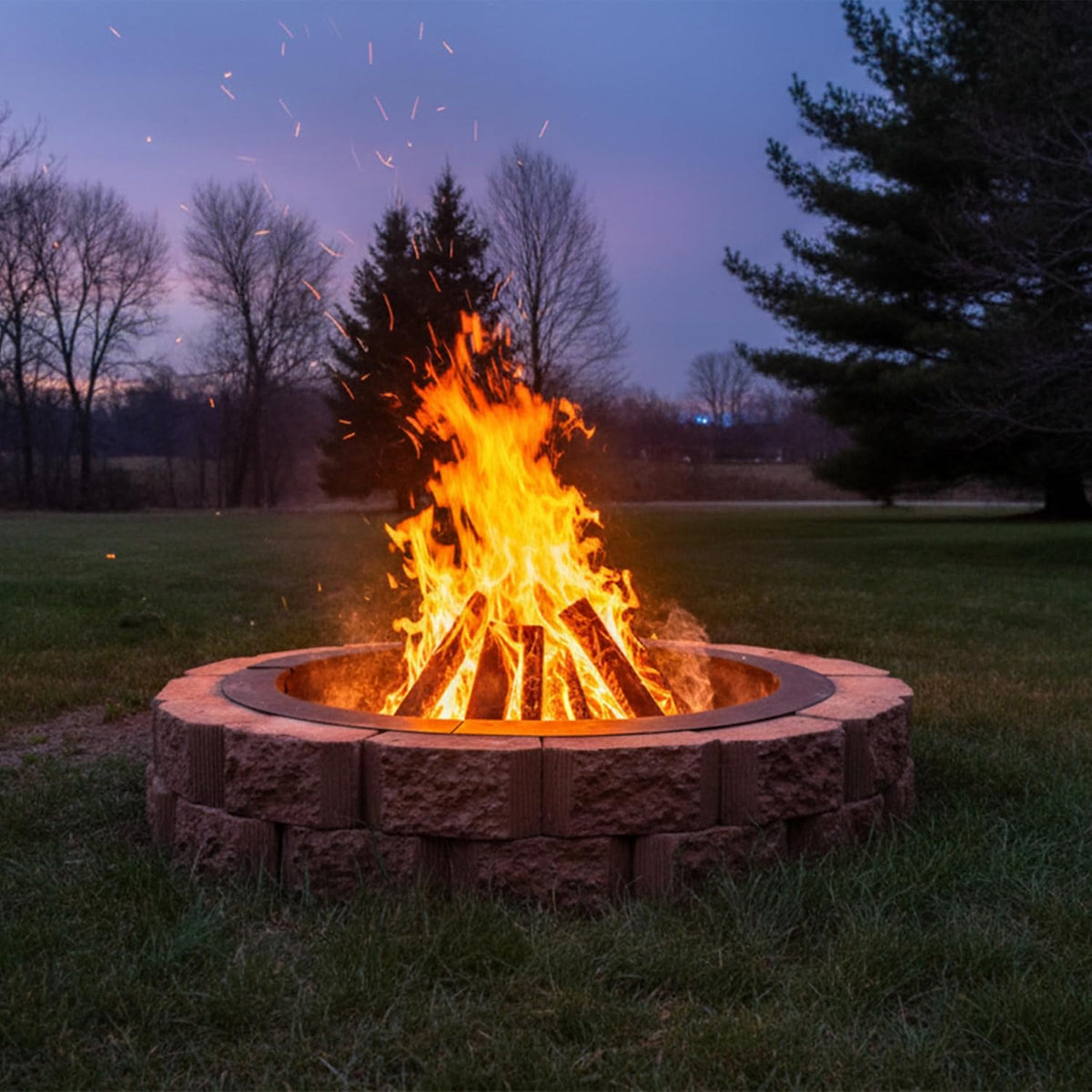 Sunnydaze Heavy Duty Steel Fire Pit Ring Insert, 42" Outer / 36" Inner Dia