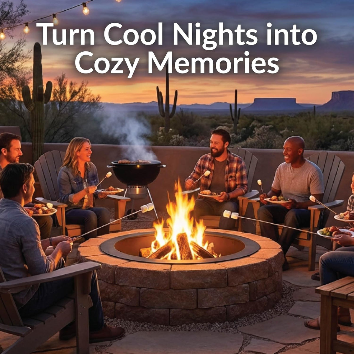 Sunnydaze Heavy Duty Steel Fire Pit Ring Insert, 42" Outer / 36" Inner Dia
