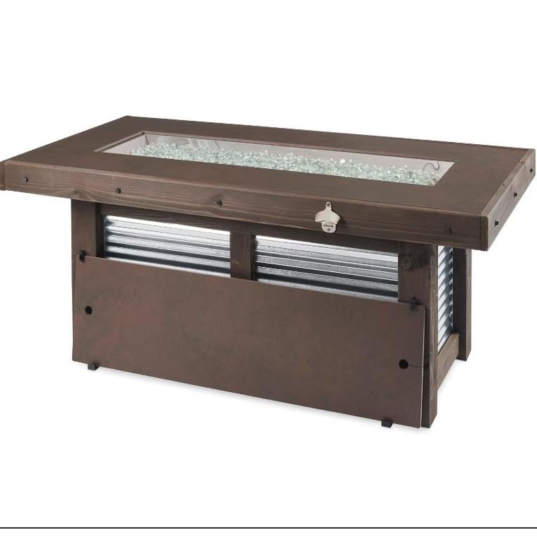 Denali Brew Rectangular Gas Fire Pit Table