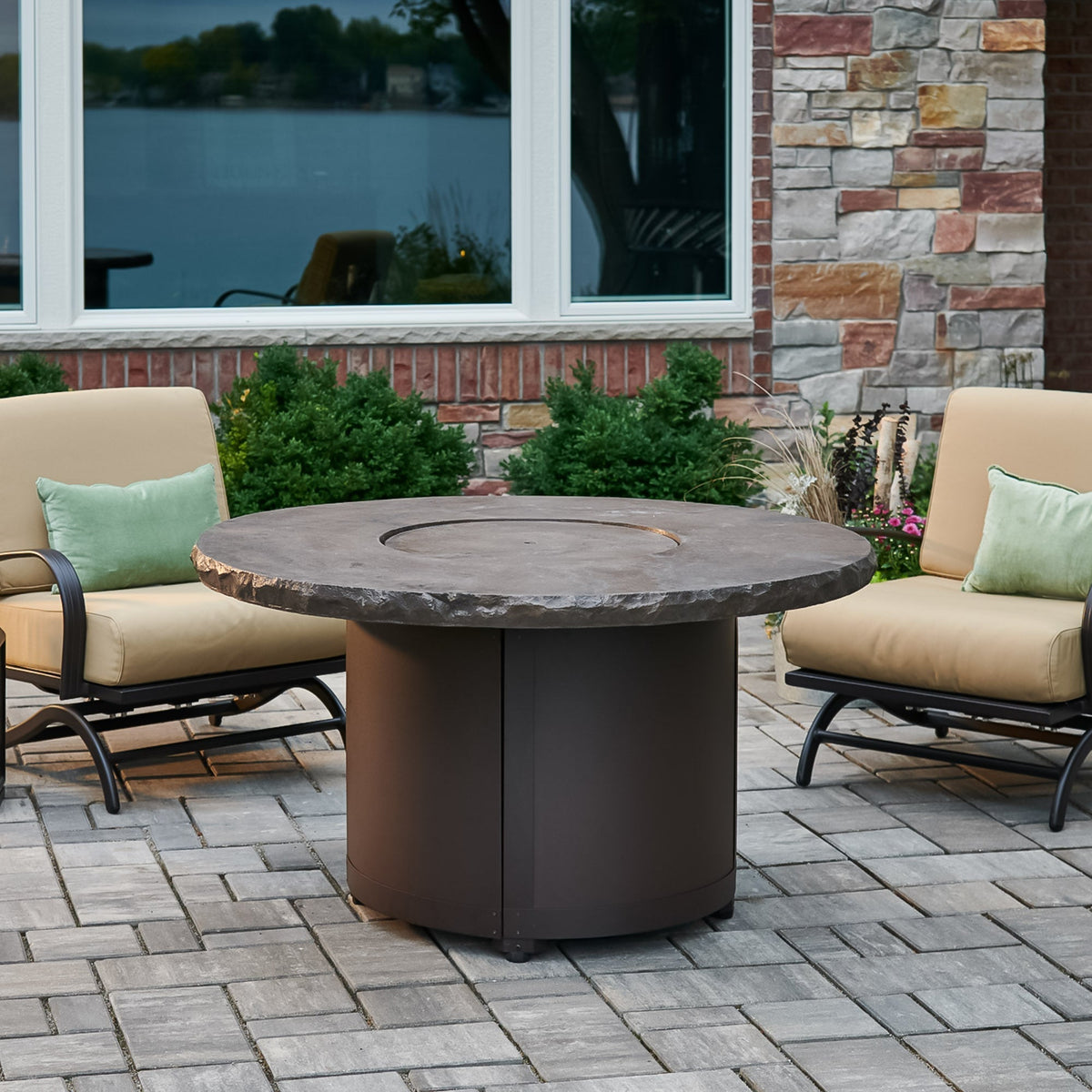 Beacon Round Gas Fire Pit Table