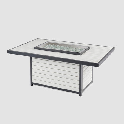 Kenwood and Brooks Rectangular Chat Height Gas Fire Pit Table