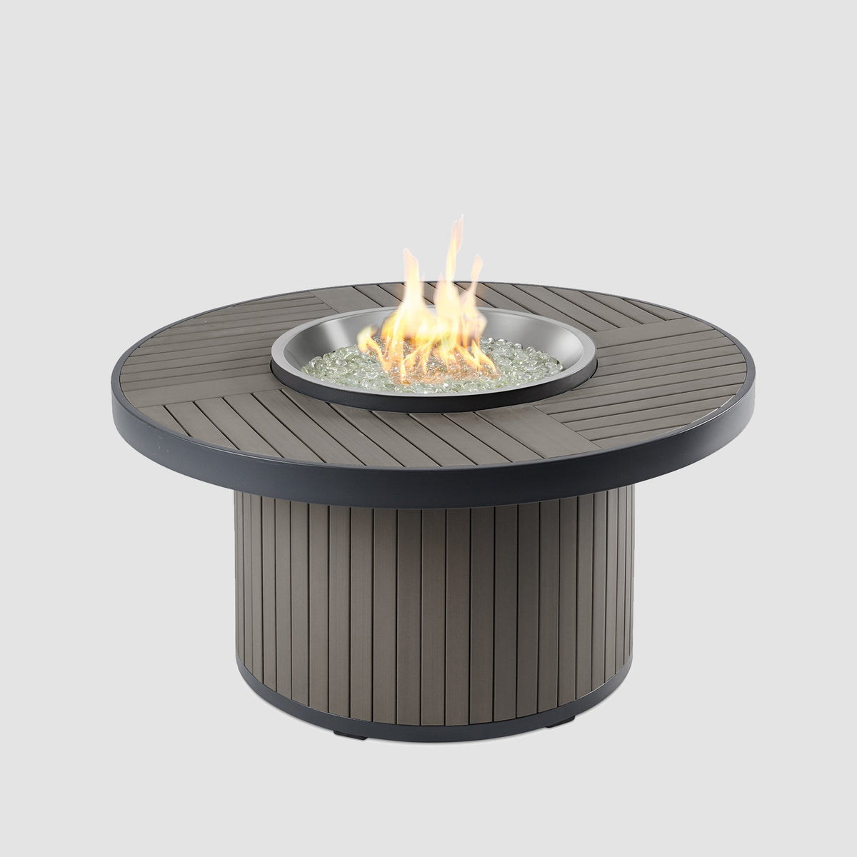 Kenwood and Brooks Round Chat Height Gas Fire Pit Table