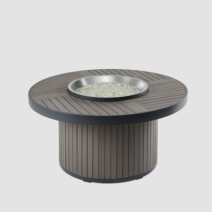Kenwood and Brooks Round Chat Height Gas Fire Pit Table