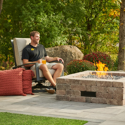 Bronson Block Square Gas Fire Pit Kit