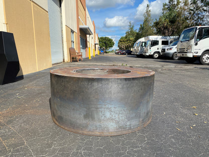 Wood-Burning Circular Corten Steel Fire Pit - FREE SHIPPING!