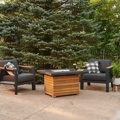 Darien 42-Inch Rectangular Gas Fire Pit Table