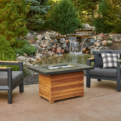 Darien 42-Inch Rectangular Gas Fire Pit Table