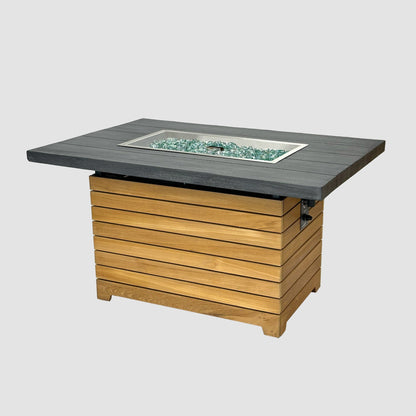 Darien 42-Inch Rectangular Gas Fire Pit Table