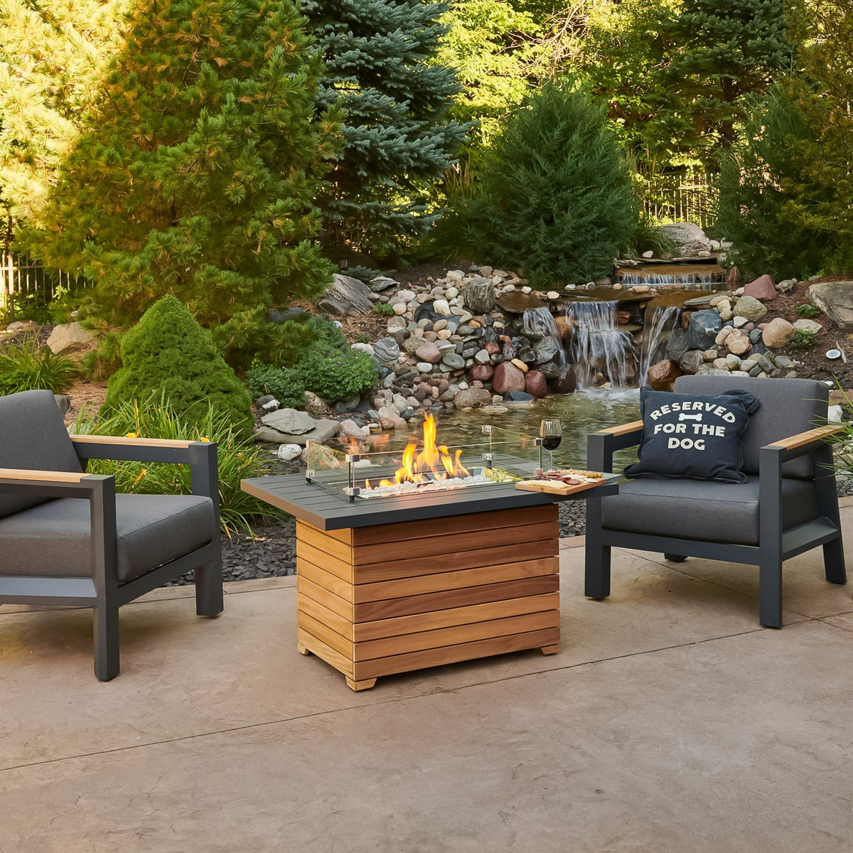 Darien 42-Inch Rectangular Gas Fire Pit Table