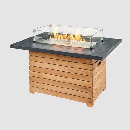 Darien 42-Inch Rectangular Gas Fire Pit Table