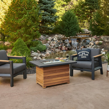 Darien 42-Inch Rectangular Gas Fire Pit Table