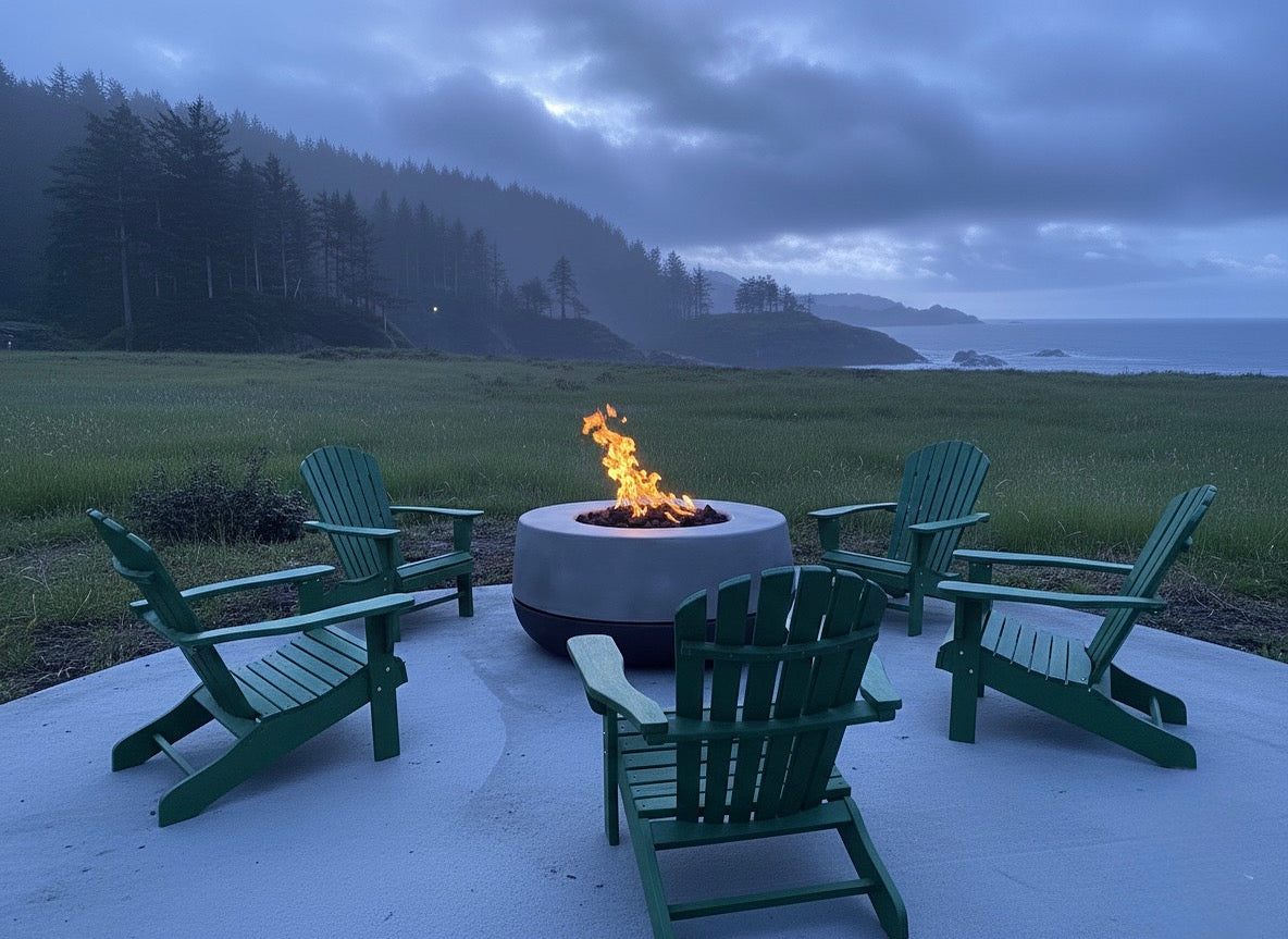 Tumbler - 36" Concrete Firepit (Natural Gas and Propane Fire Pit)