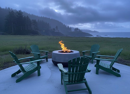 Tumbler - 36" Concrete Firepit (Natural Gas and Propane Fire Pit)