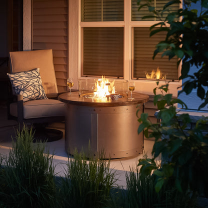 Edison Round Gas Fire Pit Table