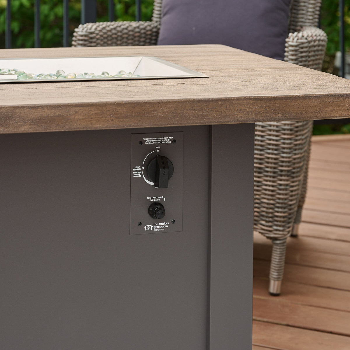 Havenwood 44-Inch Rectangular Gas Fire Pit Table