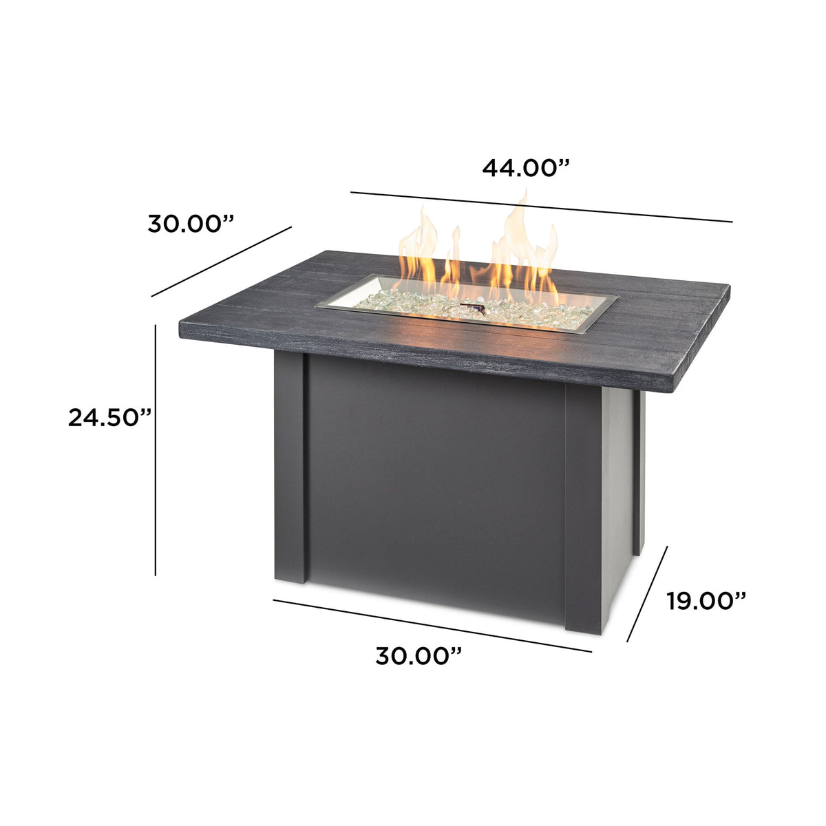 Havenwood 44-Inch Rectangular Gas Fire Pit Table