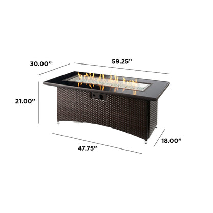 Montego Linear Gas Fire Pit Table