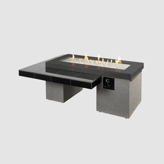Uptown Black Linear Gas Fire Pit Table
