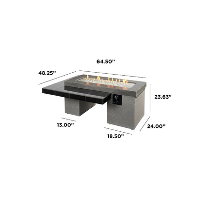 Uptown Black Linear Gas Fire Pit Table