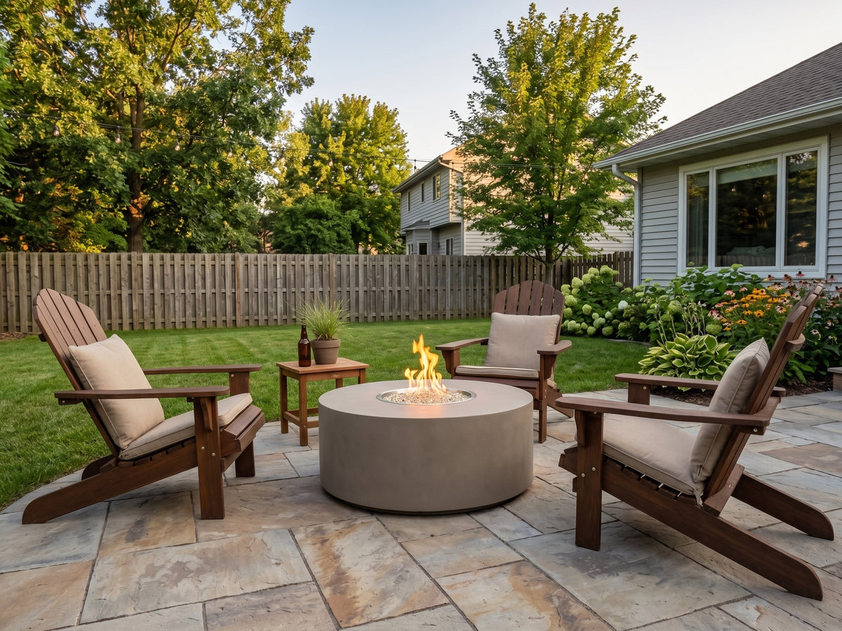 Vosera Round Gas Fire Pit Table