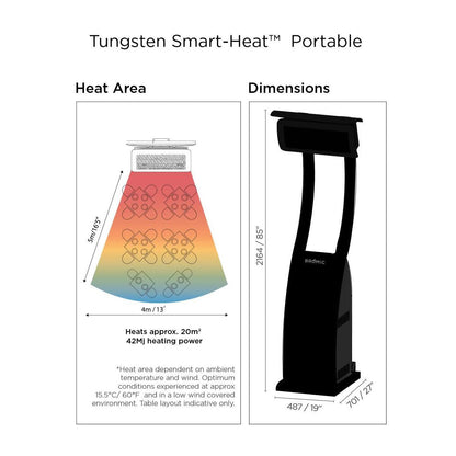 Bromic Tungsten Smart-Heat Portable Freestanding Gas Heater