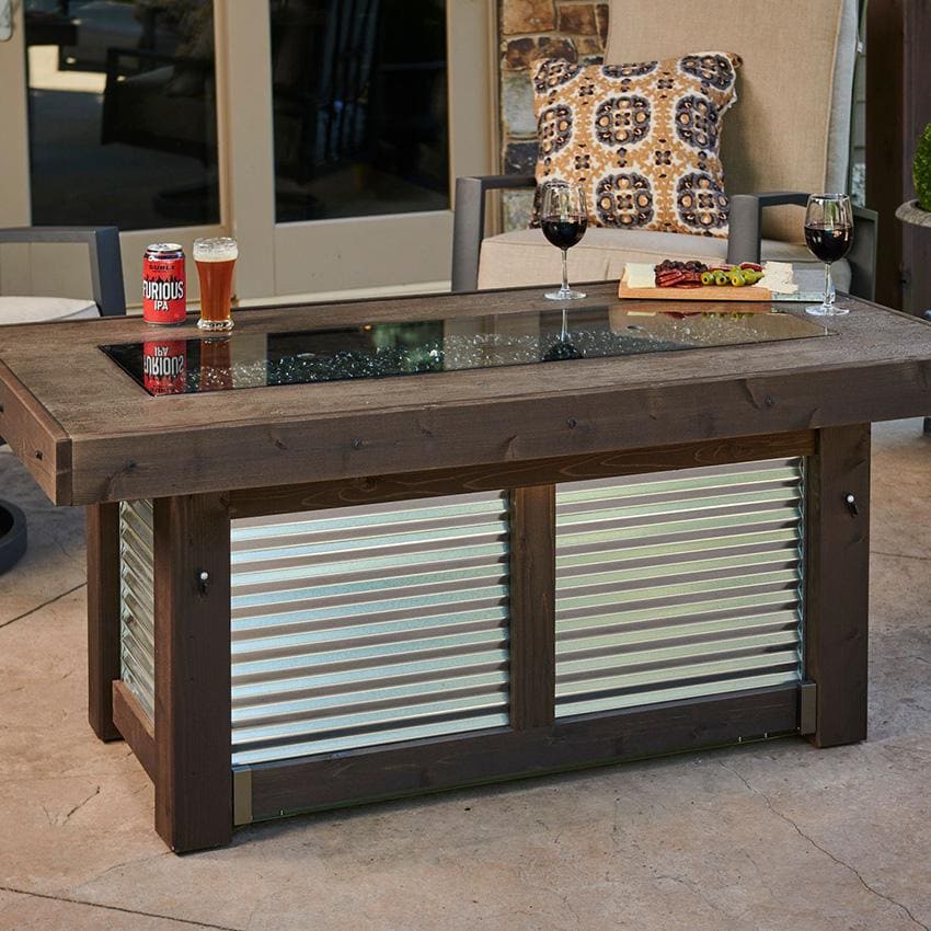 Denali Brew Rectangular Gas Fire Pit Table