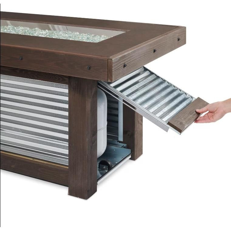 Denali Brew Rectangular Gas Fire Pit Table